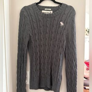 Gray Abercrombie and Fitch Muscle Fit Sweater